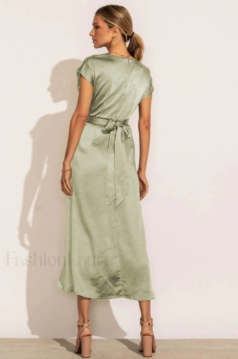 Scoop A line Stylish Satin Bridesmaid Dress
