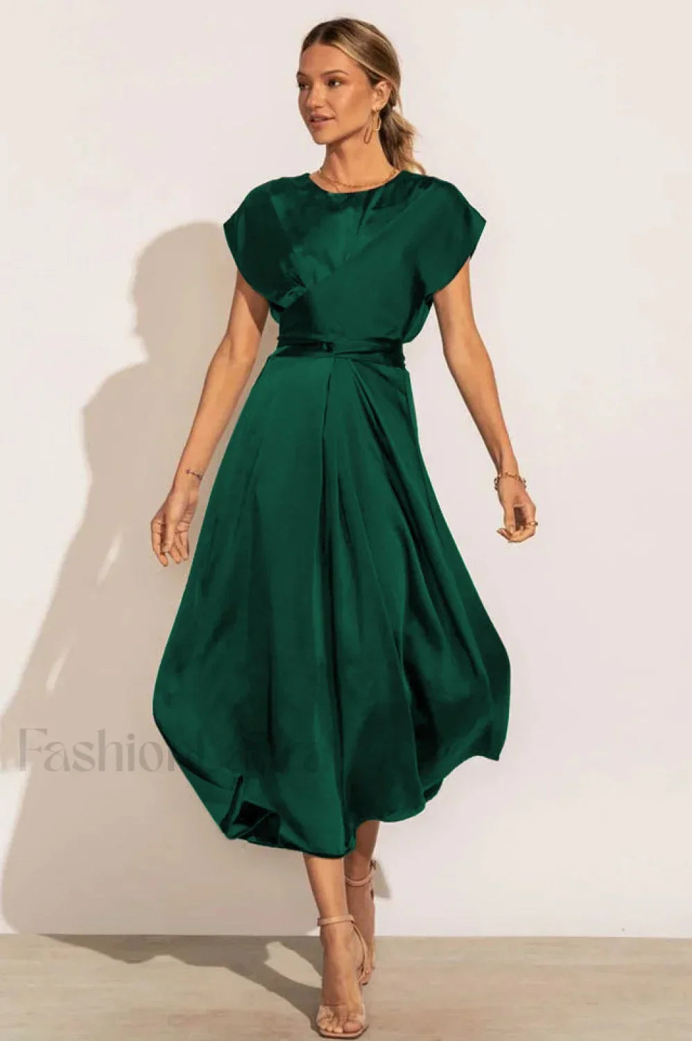 Scoop A line Stylish Satin Bridesmaid Dress