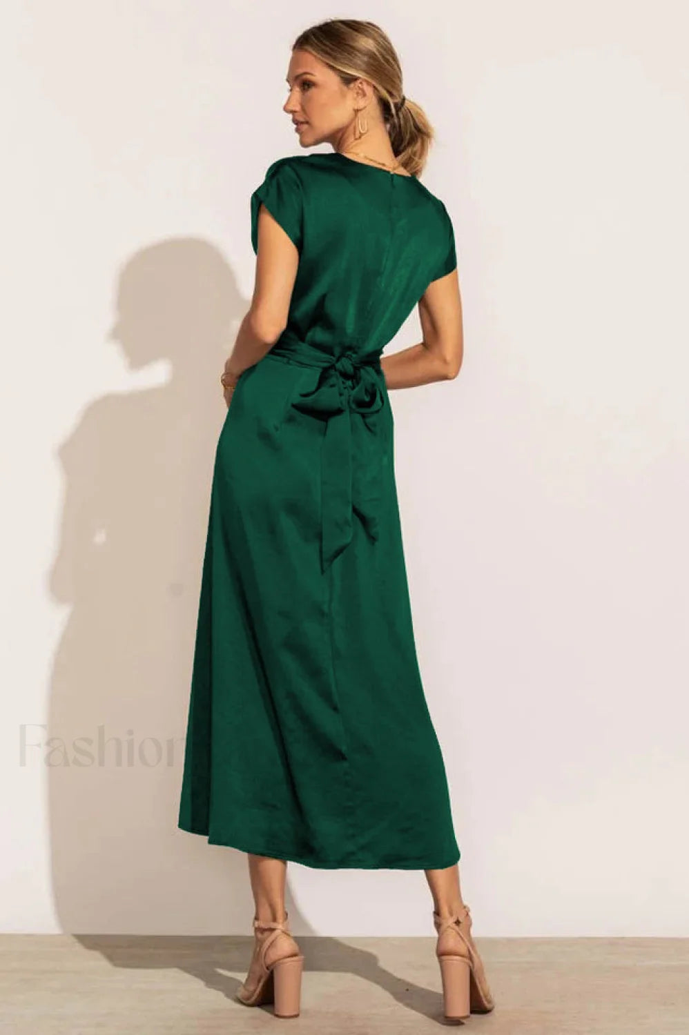 Scoop A line Stylish Satin Bridesmaid Dress
