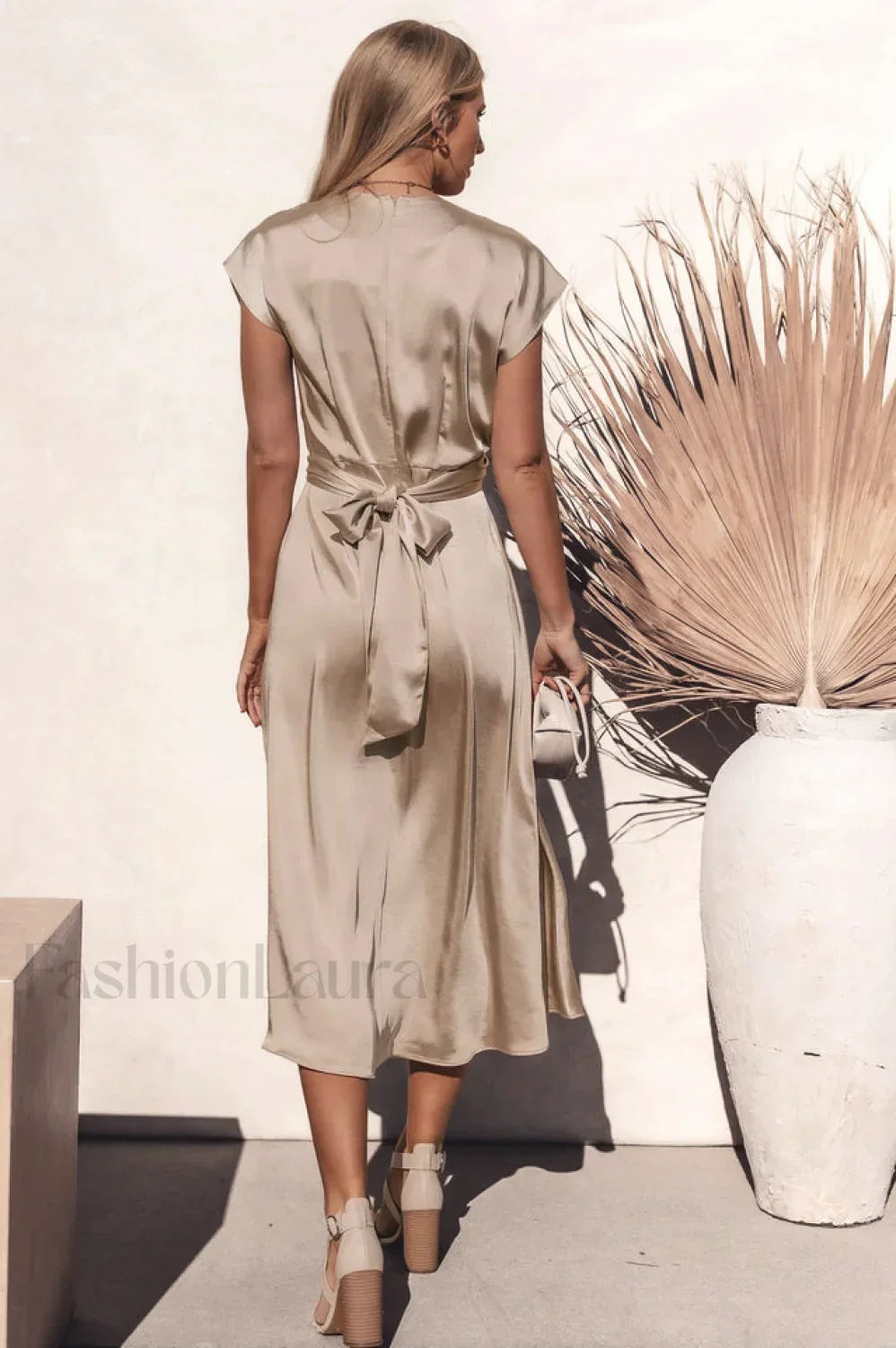 Scoop A line Stylish Satin Bridesmaid Dress