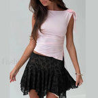 Scoop Neck Basic Slim Crop Top