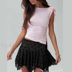 Scoop Neck Basic Slim Crop Top