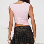 Scoop Neck Basic Slim Crop Top