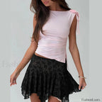 Scoop Neck Basic Slim Crop Top