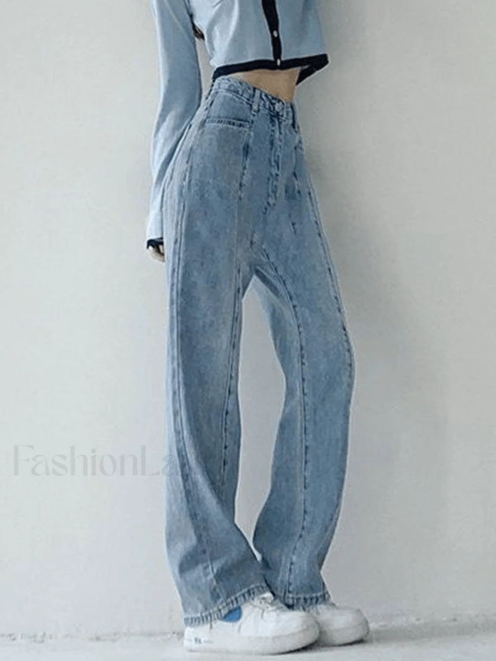 Seam Detail Washed Boyfriend Jeans Jeans