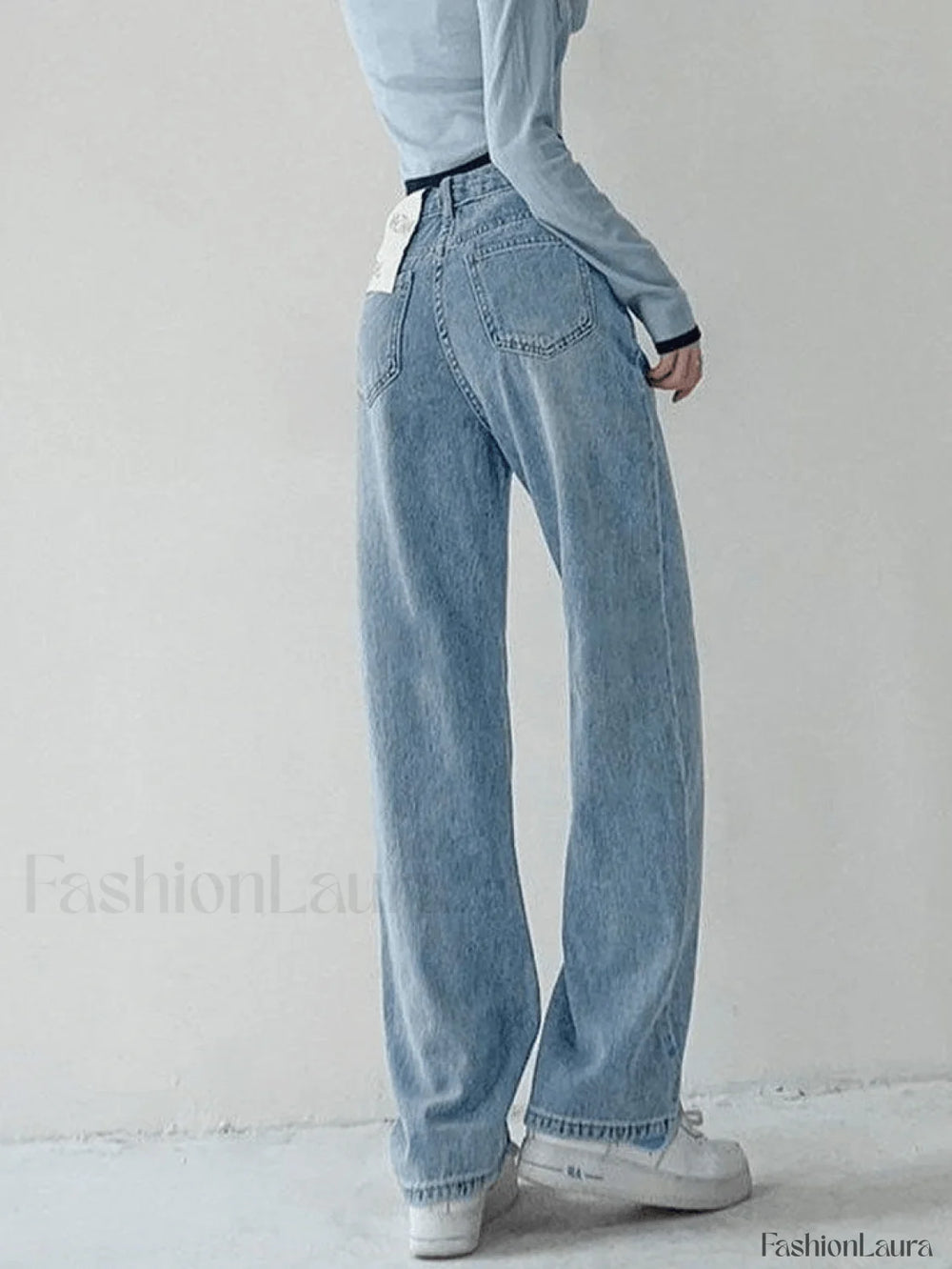 Seam Detail Washed Boyfriend Jeans Jeans