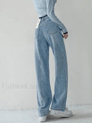 Seam Detail Washed Boyfriend Jeans Jeans