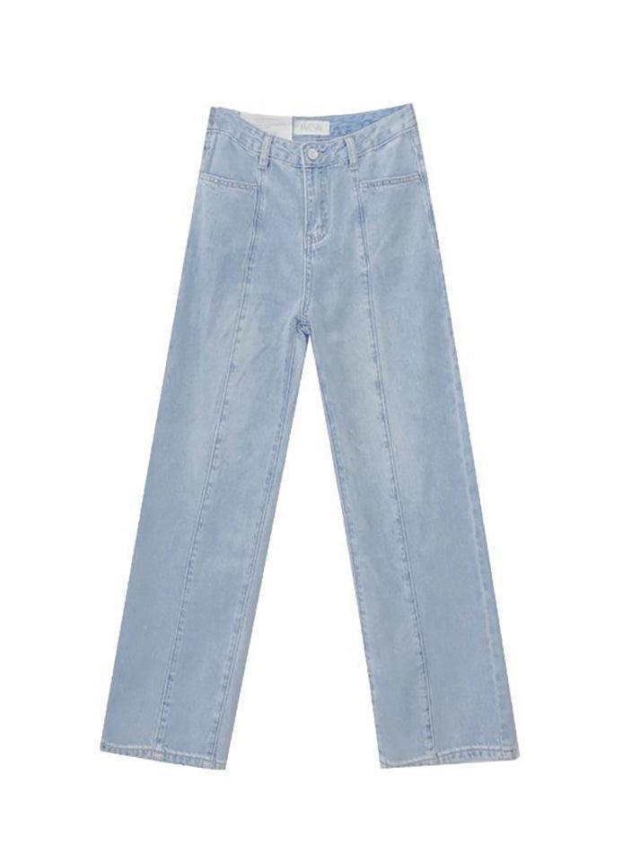 Seam Detail Washed Boyfriend Jeans Jeans