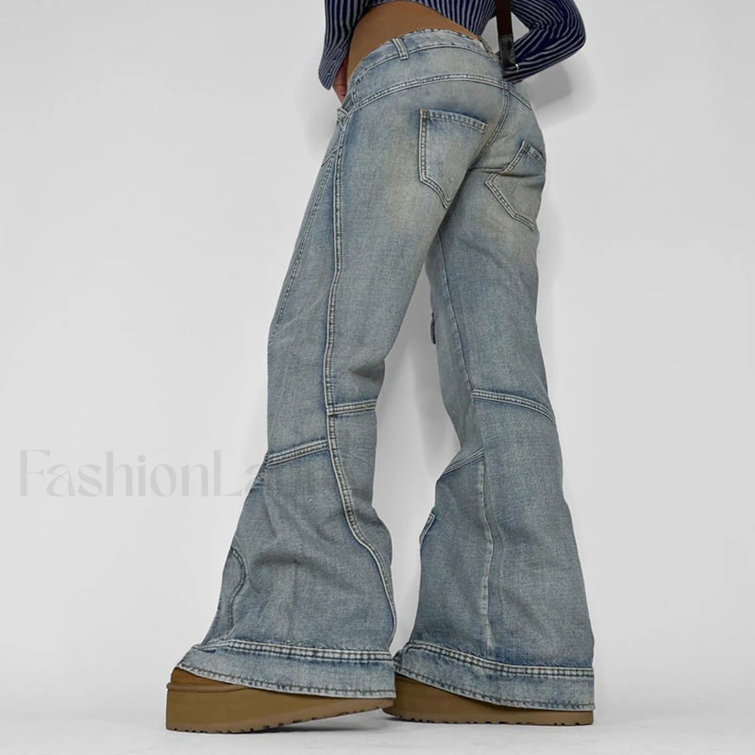 Seamed Pocket Straight Trendy Leg Cargo Jeans women clothing