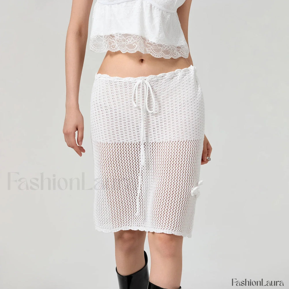 See Through Crochet Flower Slim Fit Cover Up