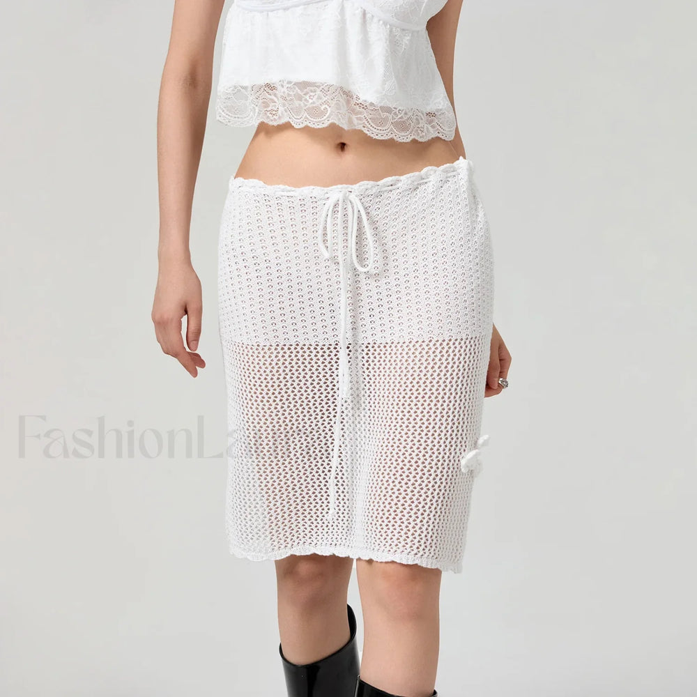 See Through Crochet Flower Slim Fit Cover Up