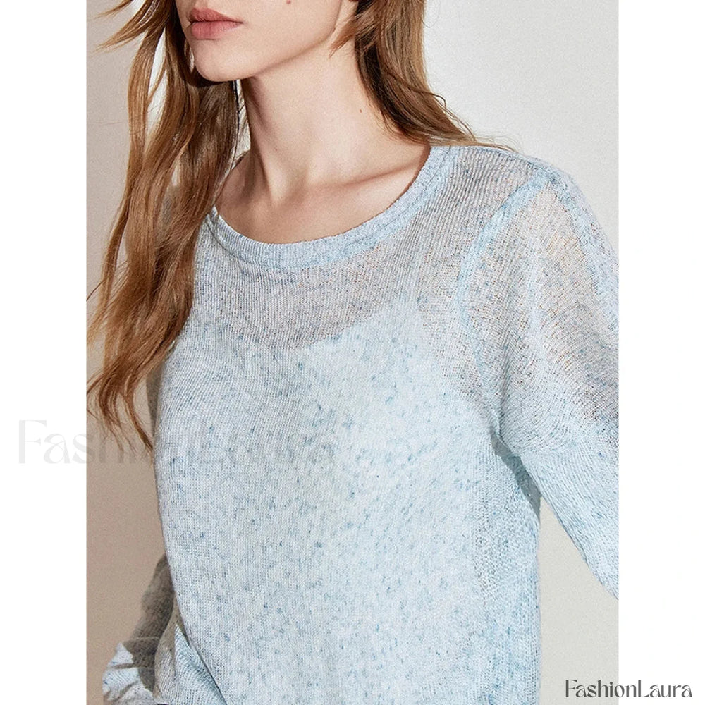 See Through Romantic Round Neck T Shirt