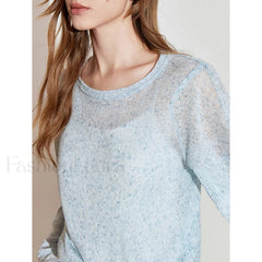See Through Romantic Round Neck T Shirt