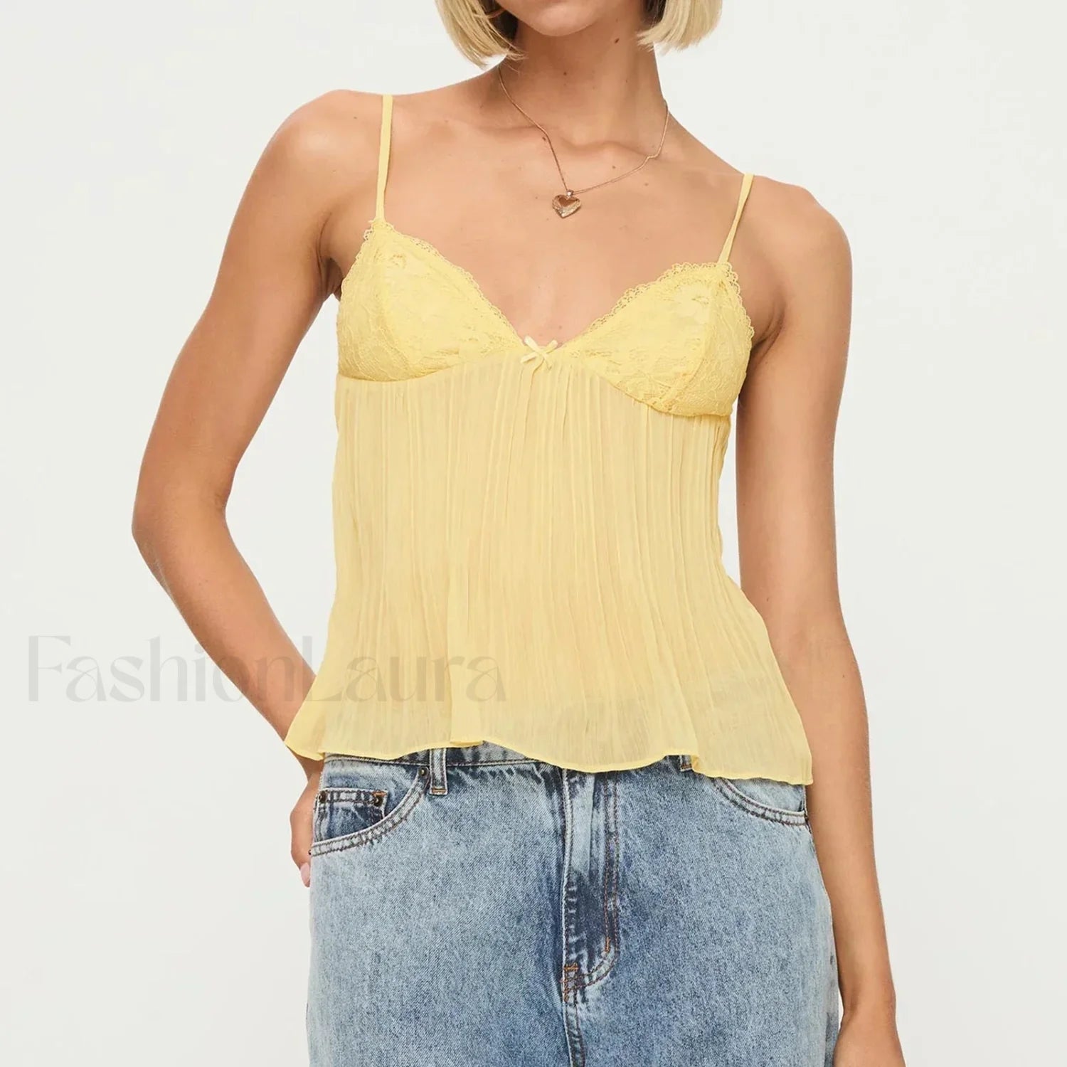 See Through Spaghetti Crop Top