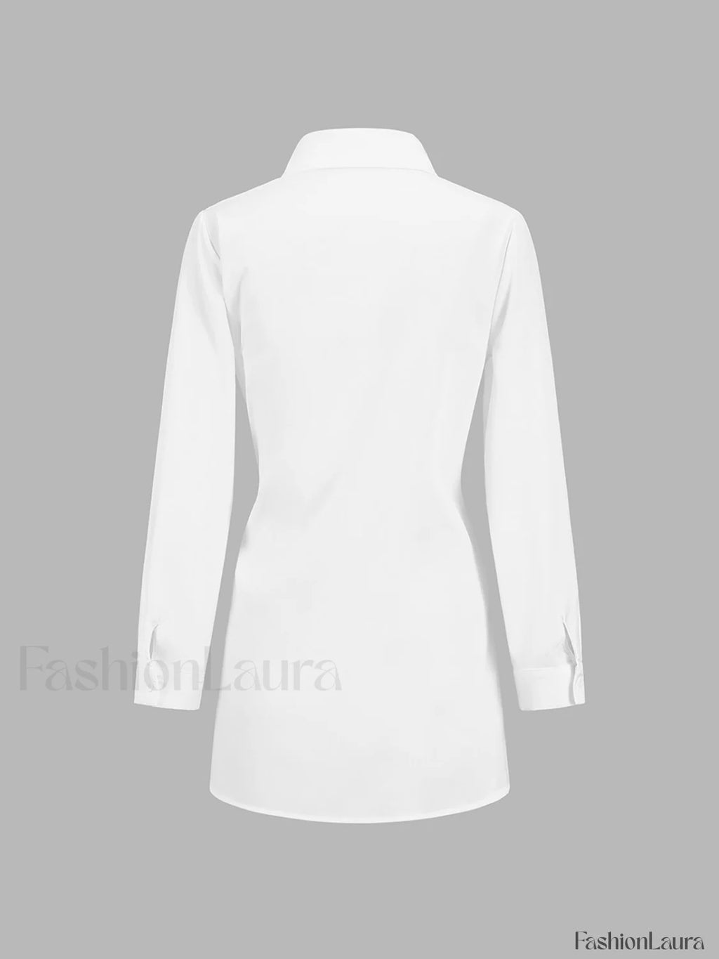 Semi Sheer Button Down Tied Long Shirt Shirts