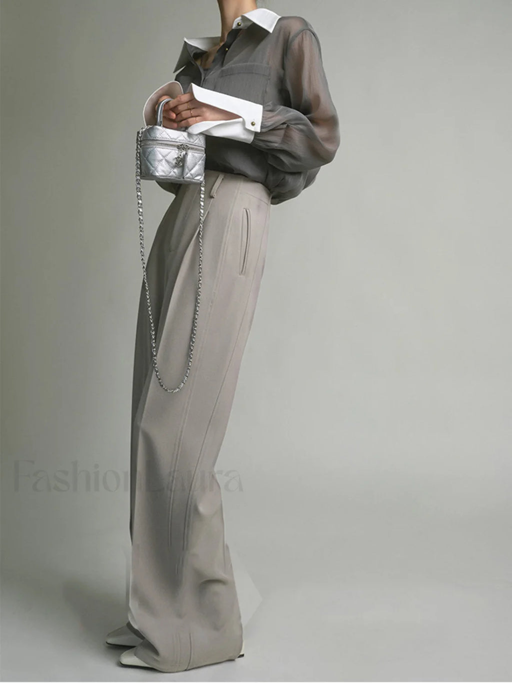 Semi Sheer Leisure See Through Shirt With Cami Top Shirts