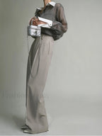 Semi Sheer Leisure See Through Shirt With Cami Top Shirts
