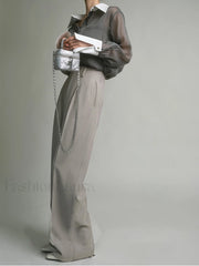 Semi Sheer Leisure See Through Shirt With Cami Top Shirts