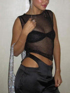 Semi Sheer Tank Top Tops&Tees