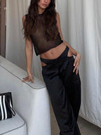 Semi Sheer Tank Top Tops&Tees