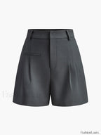 Semi Sheer Mid Waist Shorts Without Belt Grey / XS Shorts