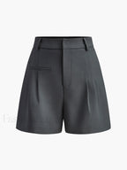 Semi Sheer Mid Waist Shorts Without Belt Grey / XS Shorts