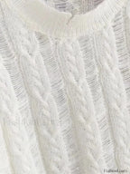 Semi Sheer Snowflake Crochet Knit Shirt Knit Tops