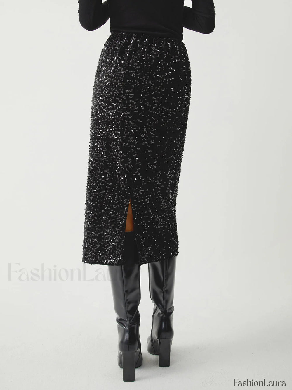 Sequined Charming Midi Skirt Skirts