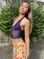 Sequins Flower Party Skirt Orange / S
