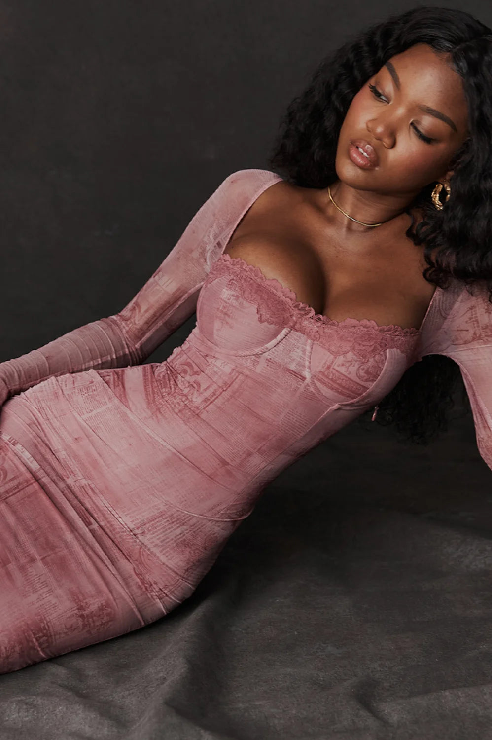 Seraphina Pink Stylish Printed Belted Dress