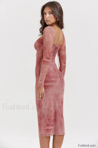Seraphina Pink Stylish Printed Belted Dress