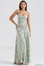 Serena Retro Purple Charming Printed Maxi Dress XS / Mint