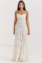 Serena Vintage Black Charming Printed Maxi Dress XS / Cream Party Dresses L