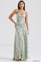 Serena Vintage Black Charming Printed Maxi Dress XS / Mint Party Dresses L