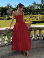 Serendipity Frenchy Flowy Long Dress Red / XS Dresses