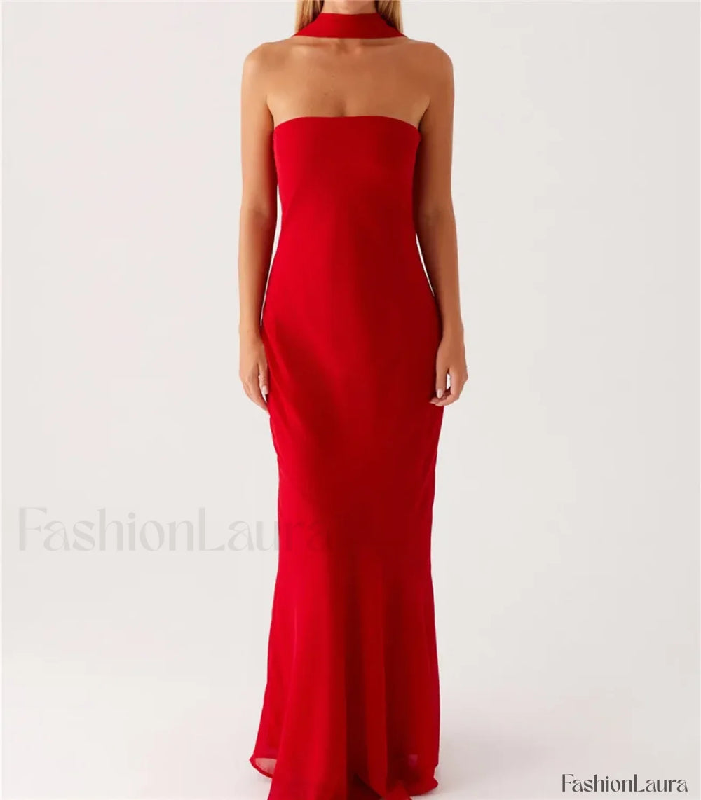 Sexy Backless Mesh Floral Dress red 1 / S