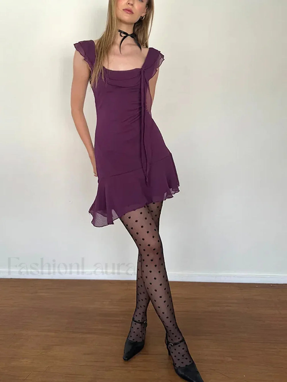 Sexy Chic Solid Dress Summer Women’s 2024 New French Ribbon Skinny Sleeveless Sexy Backless High Waist A line Mini