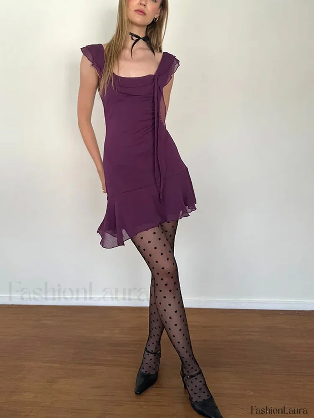 Sexy Chic Solid Dress Summer Women’s 2024 New French Ribbon Skinny Sleeveless Sexy Backless High Waist A line Mini