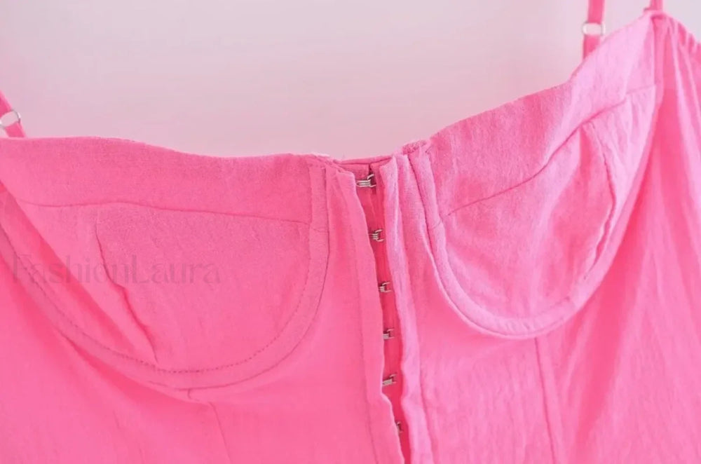 Sexy Deep V neck Striped Women’s 2024 New Waist Lace up Ruffle Edge Skinny Mini Dress