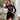 High Neck Long Sleeve Floral Lace Panel Trim Mini Dress - Black Secondary image