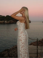 Sexy Lace Splicing Floral Dress