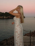 Sexy Lace Splicing Floral Dress