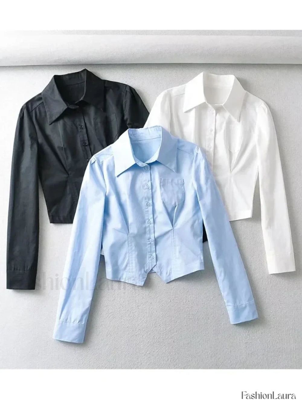 Sexy Long French Ruched Retro Blouse