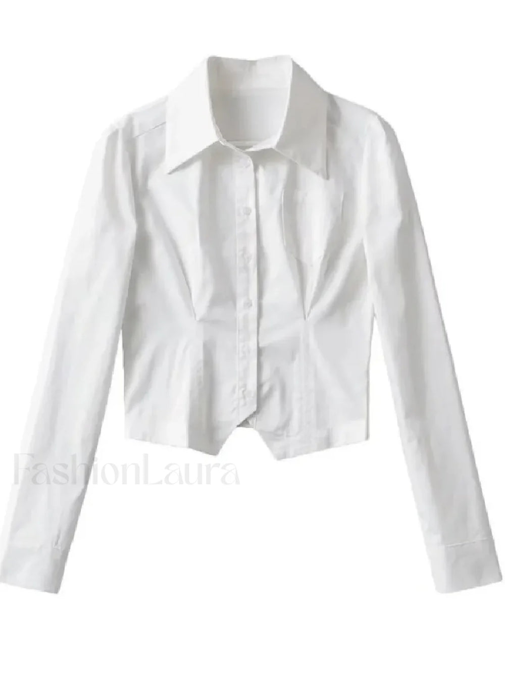 Sexy Long French Ruched Retro Blouse WHITE / S