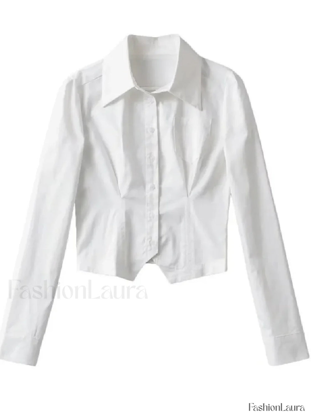 Sexy Long French Ruched Retro Blouse WHITE / S