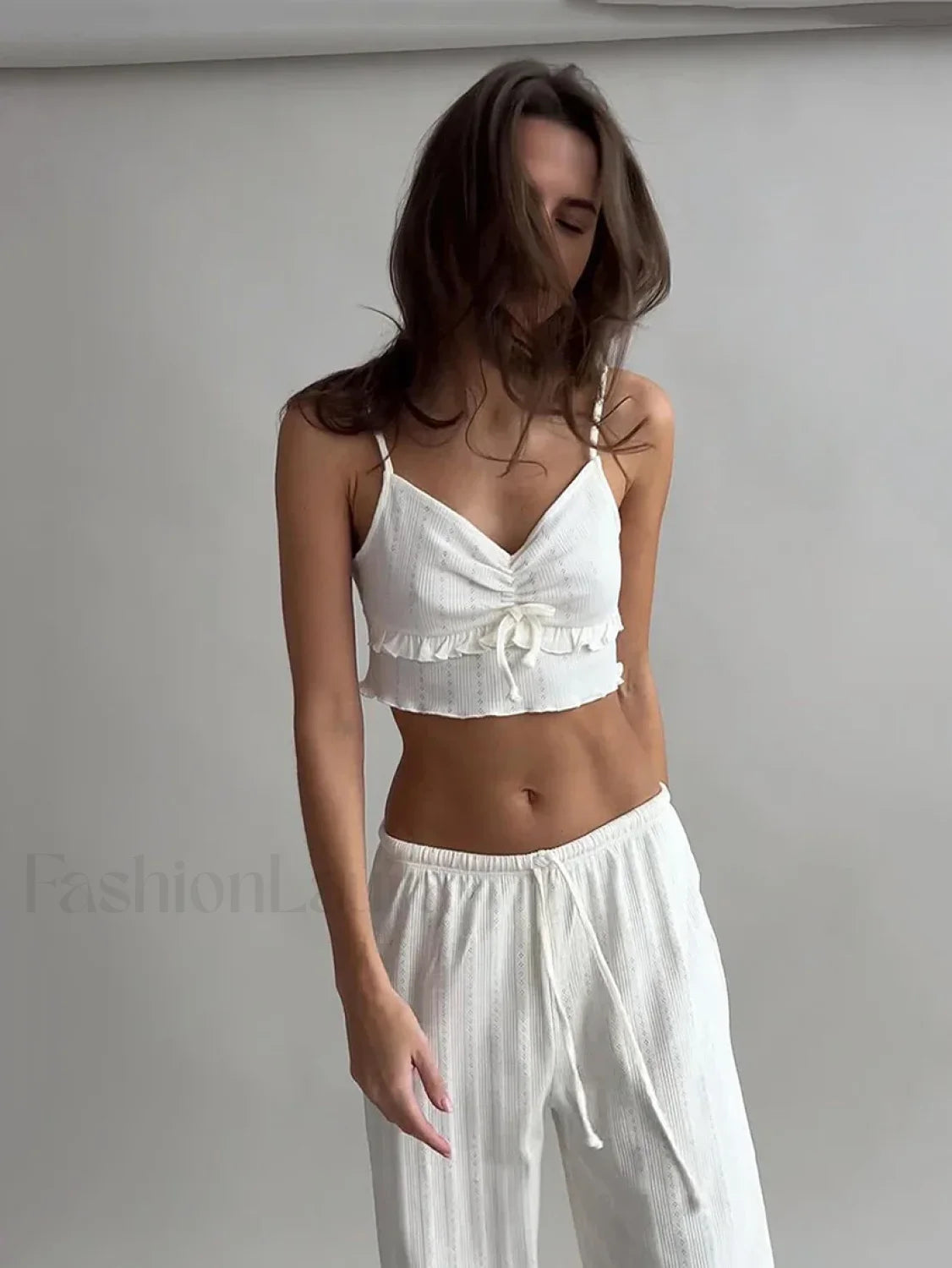 Sexy Pajama Crop Nightwear Two Piece Set Secondary image