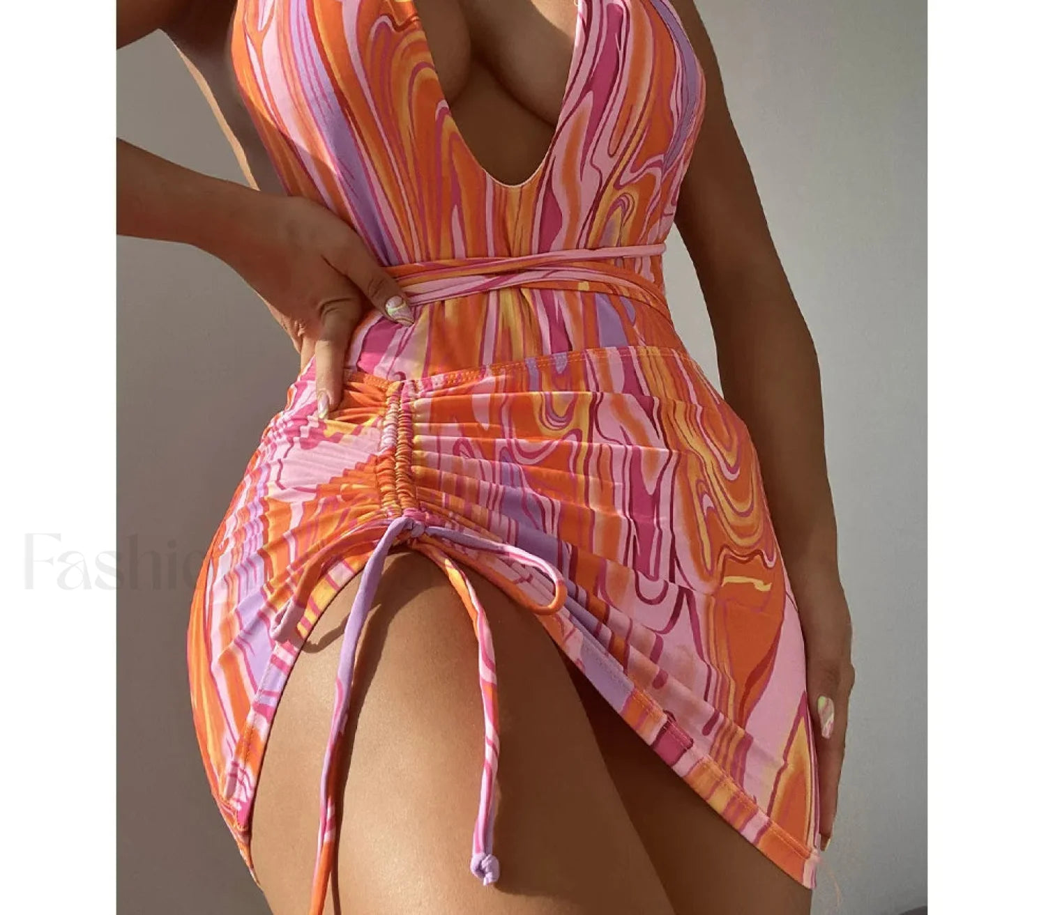 Sexy Print High Waist One Piece Main image