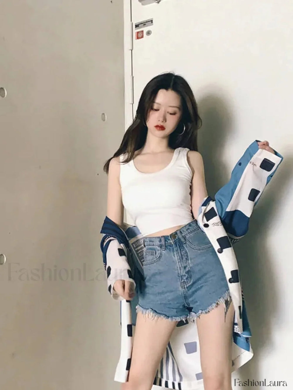 Sexy Sleeveless Camisole Tight Crop Top Short Sleeve Tee