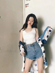 Sexy Sleeveless Camisole Tight Crop Top Short Sleeve Tee