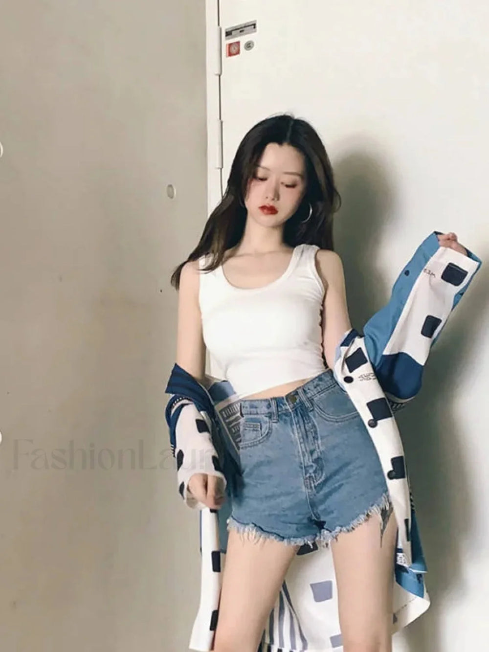 Sexy Sleeveless Camisole Tight Crop Top Short Sleeve Tee WHITE / S